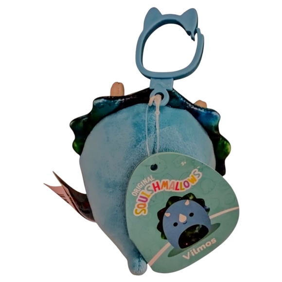 NEW Squishmallows Clip-On Vilmos The Triceratops - Picture 2 of 2
